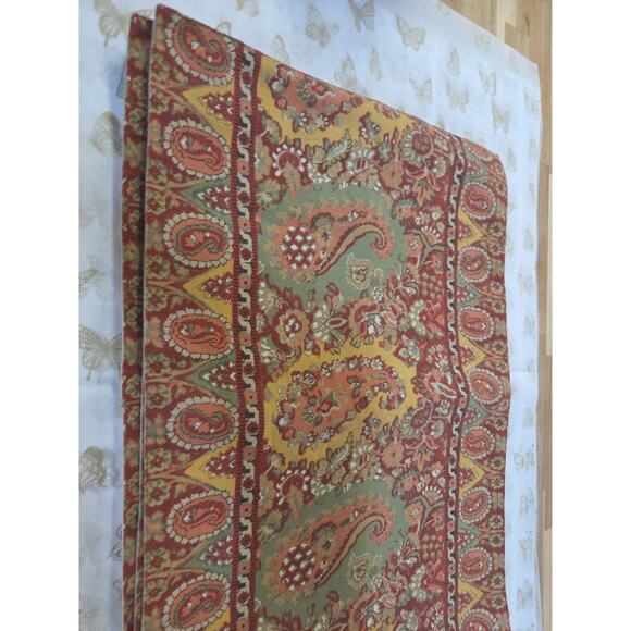 Pottery Barn Placemats Set 4 Brown Orange Fabric Paisley Autumn 🍂 - Picture 4 of 8